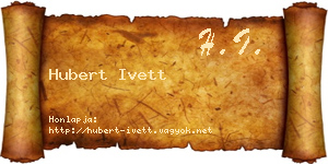 Hubert Ivett névjegykártya